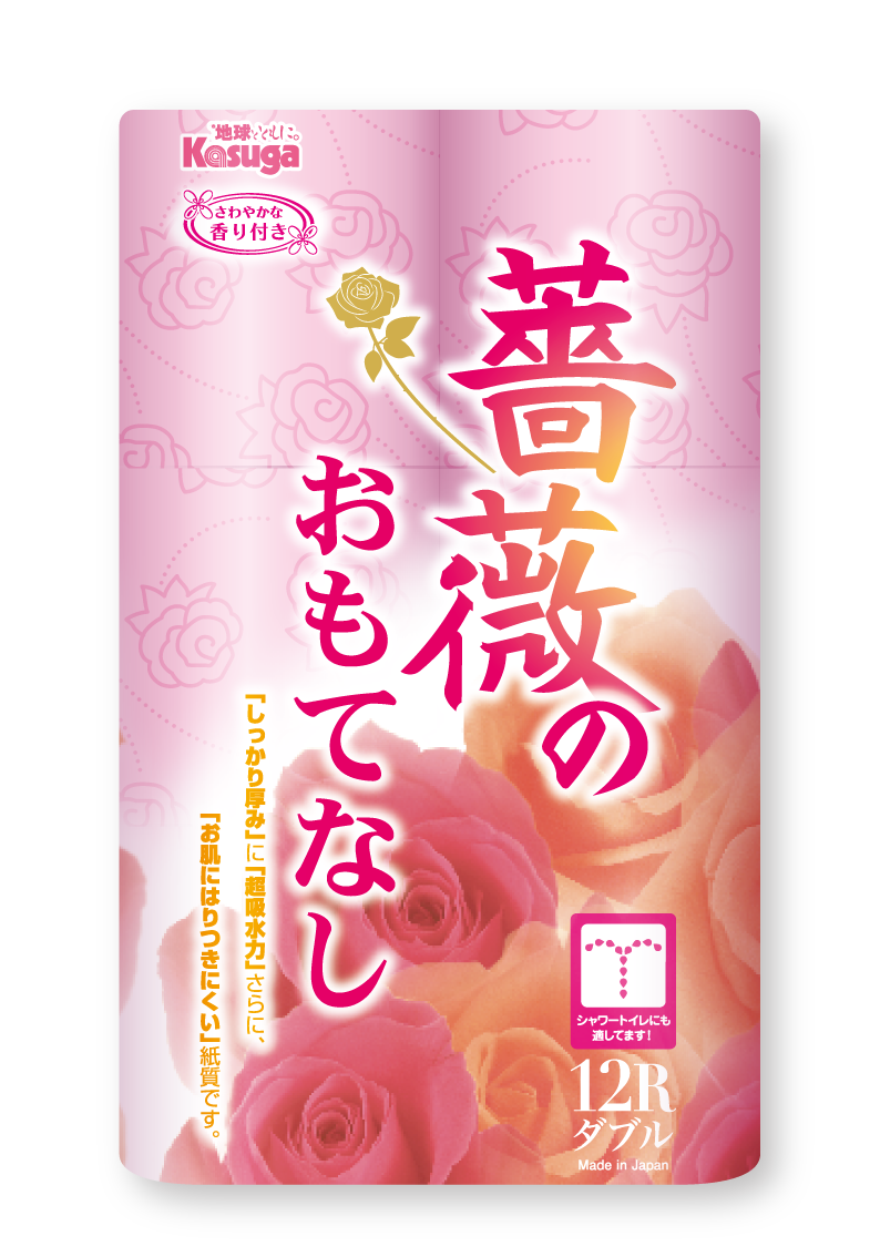 薔薇のおもてなし (ピンク)【12ロール×8パック入】