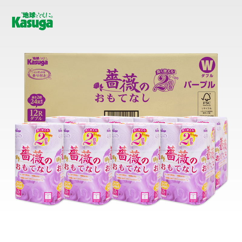 薔薇のおもてなし2倍巻き (パープル)【12ロール×8パック入】 - Kasuga online shop