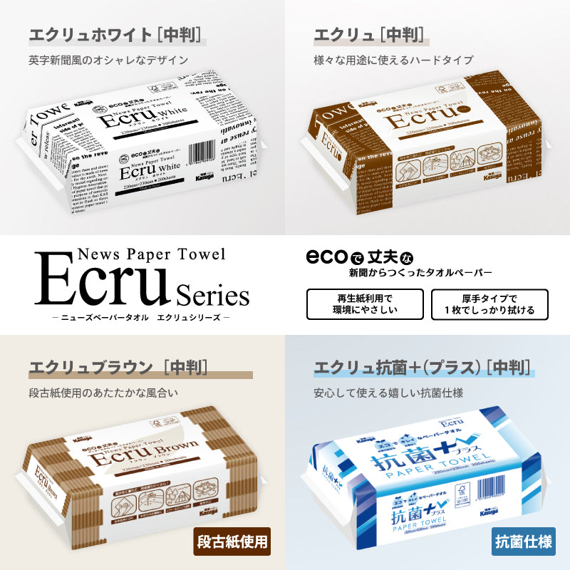 中判】ニューズペーパータオル エクリュブラウン 30パック入り
